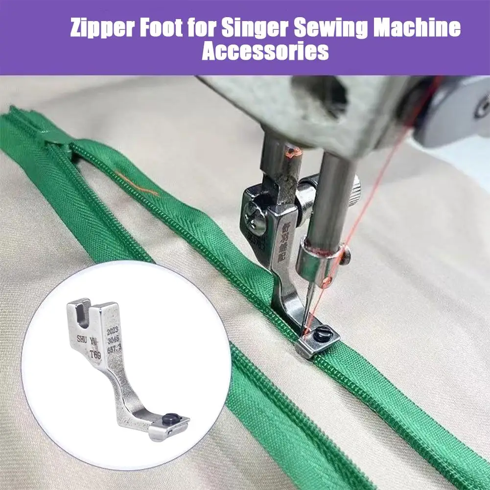 Zipper Foot For Singer Sewing Machine Accessories Adjustable Invisible Zipper Foot Presser For Singer Sewing Machine Access K2R8