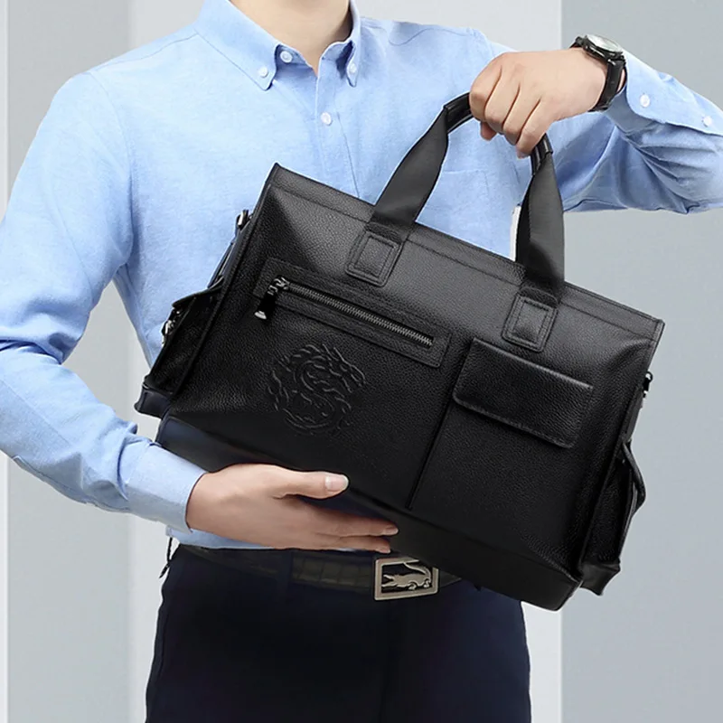 حقيبة ساعي أصلية من الجلد للرجال حقائب ذات سعة كبيرة للرجال حقيبة كمبيوتر محمول عصرية بطبقة علوية من جلد البقر حقيبة كروس