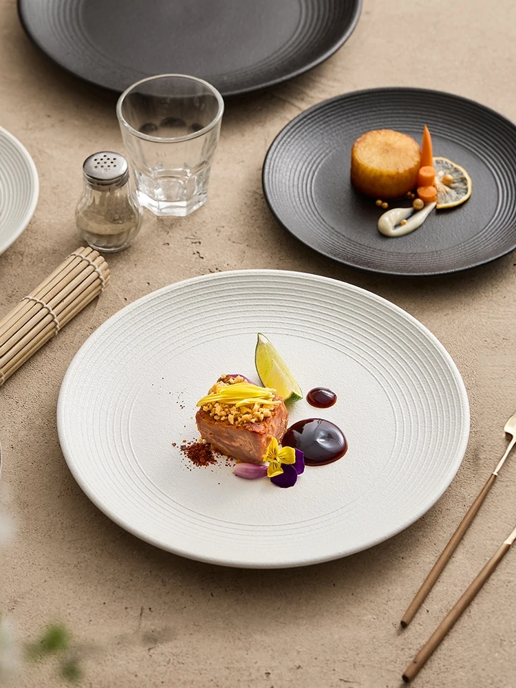 

Matsukawa Cerc Plate Matte Fini Italian Pasta Western Dinner Plate Hotel Steak Plate Japanese Sle Plain Color round Plate