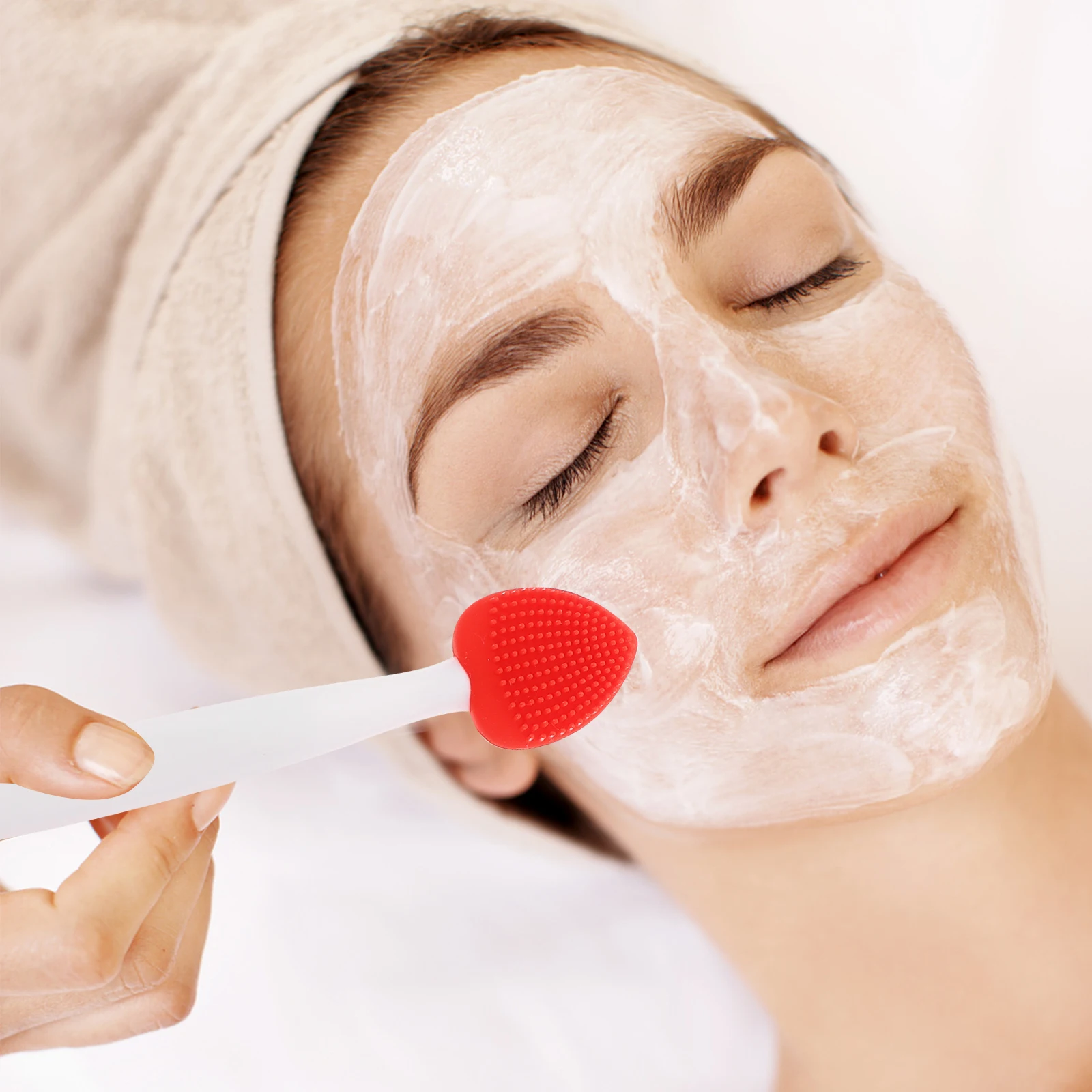

6pcs Silicone Cleansing Brush Pink Red White Nose Wing Scrubber Exfoliating Tool Facial Care Portable Skin Massager