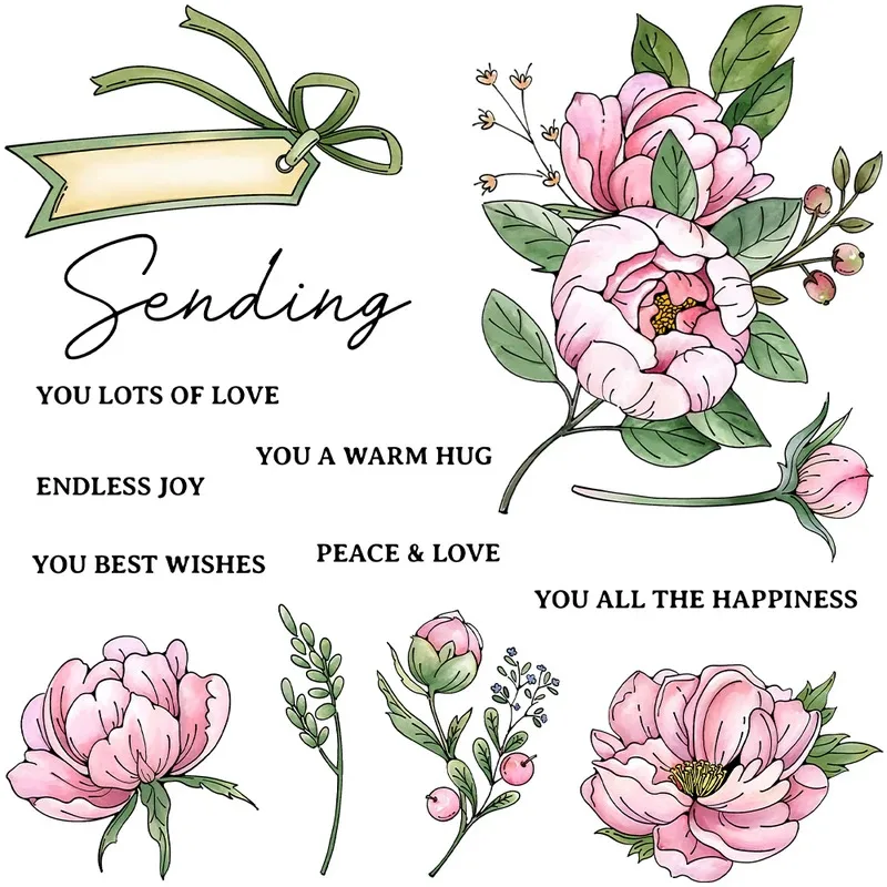 

Spring Blooming Camellia Flower Clear Stamp DIY Scrapbooking Supplies Silicone Stamp For Card Making Albums Crafts