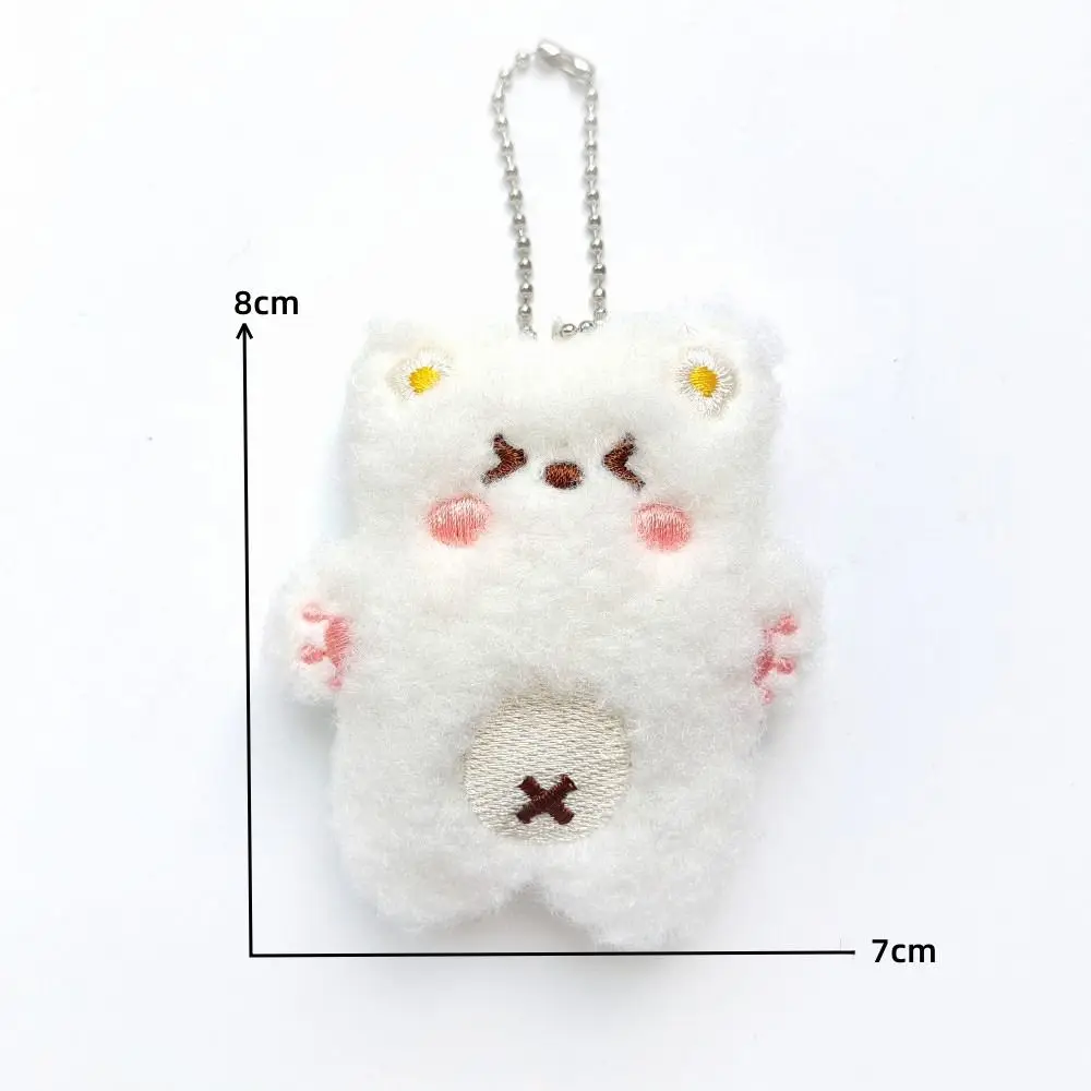 

New Plush Bear Shaped Keychain Blue Pink White Pink Mini Plush Doll Pendant Stuffed Animals Toy