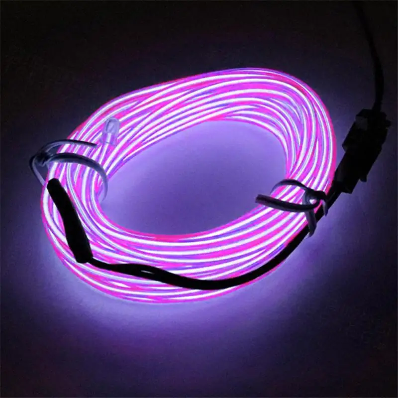 1m Car Interior Atmosphere Lighting LED Strip 5V DIY Flexible EL Cold Light Line Tube With USB Auto Decoration Ambient Lamp