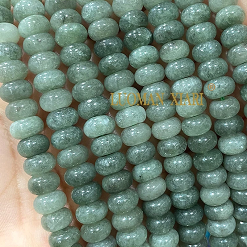 5x8MM Abacus Natural Stone Burma Jades Green Chalcedony Loose Spacer Beads for Jewelry Making Diy Bracelet Charms Accessories