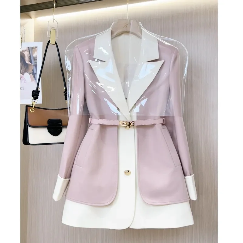 2024 Spring and Autumn New Western Style Women\'s Niche Unique Chic Age-Reducing French Senior Sense Fake Two Suits Tide