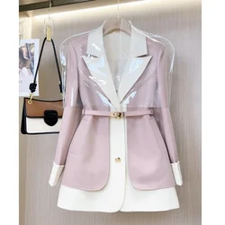 2024 Spring and Autumn New Western Style Women's Niche Unique Chic Age-Reducing French Senior Sense Fake Two Suits Tide