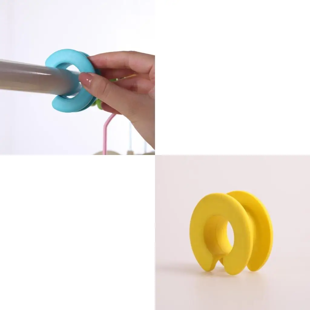 Windproof Clothes Hanger Fixed Silicone Hook Non-Slip Anti-Off Clothesline Pole Fixing Ring Buckle Spacer Clothing Rack
