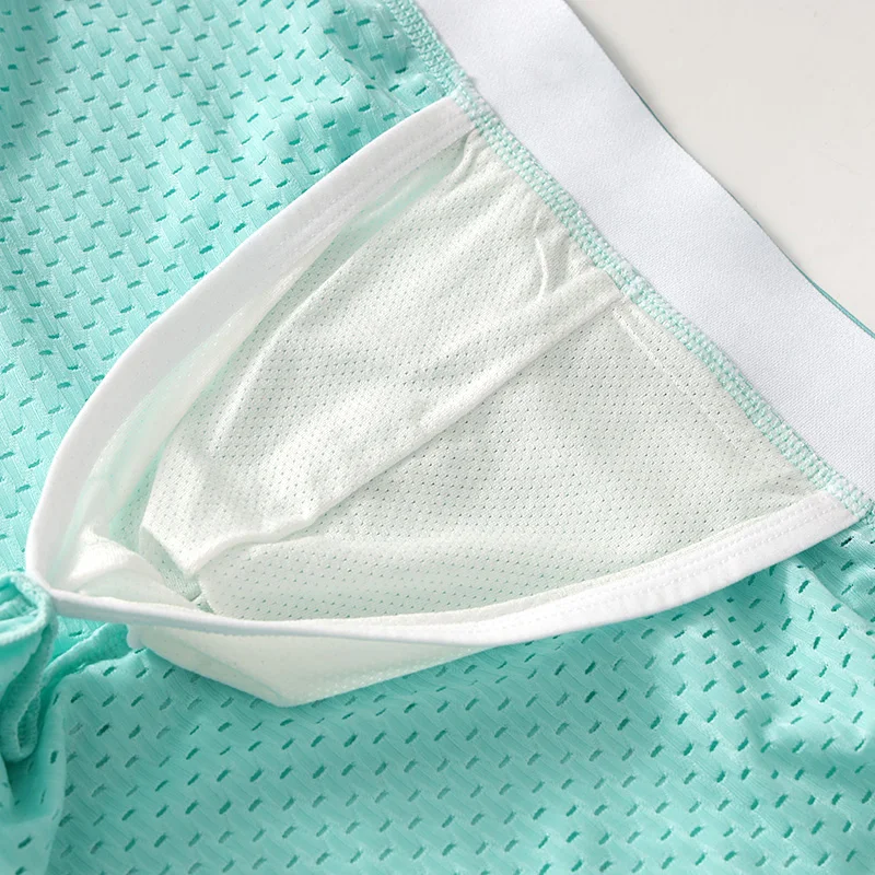 Ice Silk Mesh Home Pants Men's Boxers Breathable Knitted Solid Color Loose Underwear - Image 6
