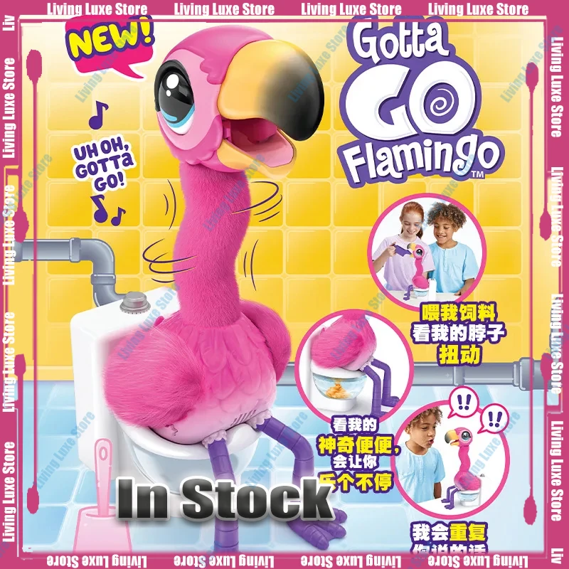 Flamingo Little Live Pets Electronic Pet Plastic Animal Feeding Poop Toy Singing Funny Doll Play House Children Birthday Gift