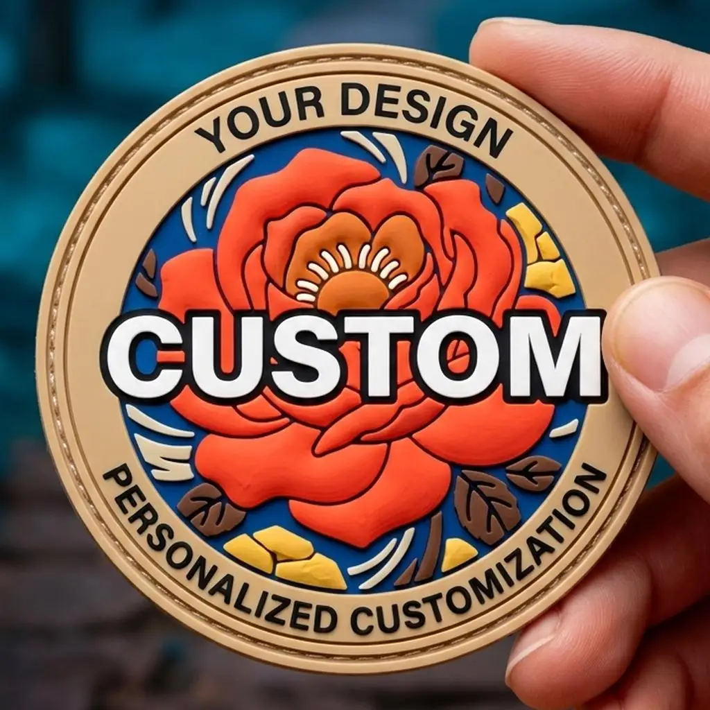 Soft Touch 3D Embossed Rubber Badges Removable Custom Logo Cloth Patch Backpack Hat Accessories