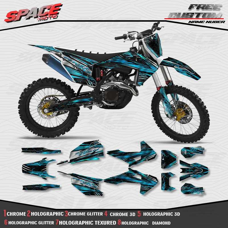 SPACE MOTO Custom Motorcycle Graphics Background Decals Stickers For Husqvarna 19-21 TC FC TX FX FS 20-23 TE FE