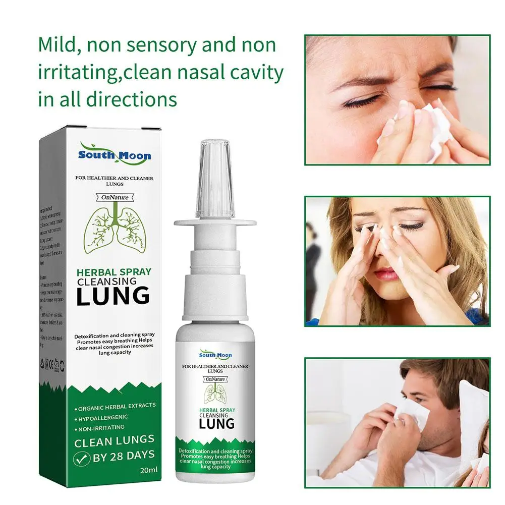 Lung Detox Herbal Cleanser Spray For Smokers Clear Nasal Congestion 20ml Promotes Easy Breathing