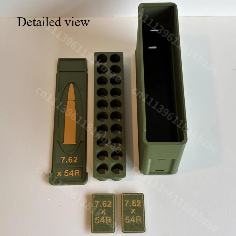 Sliding Cover Version 3D Printed 7.62mm Bullet Storage Box Desktop Storage Box, Gift for Military Enthusiasts, Just An Empty Box