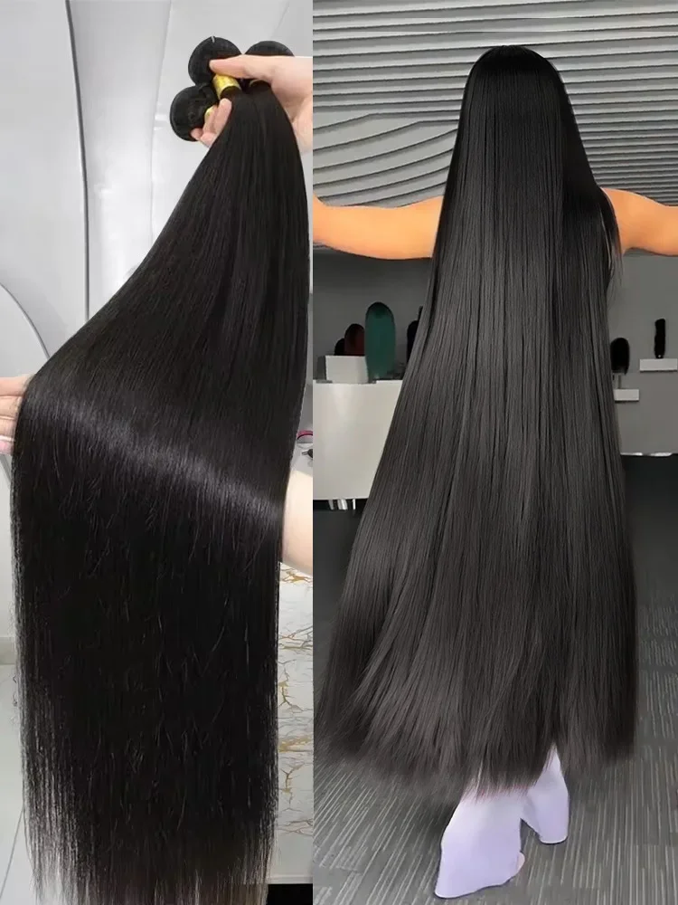 

Натуральные необработанные волосы для наращивания, 30-40 дюймов, прямые, 1, 2, 3, 4 пучка, двойная трессировка, для плетения кос