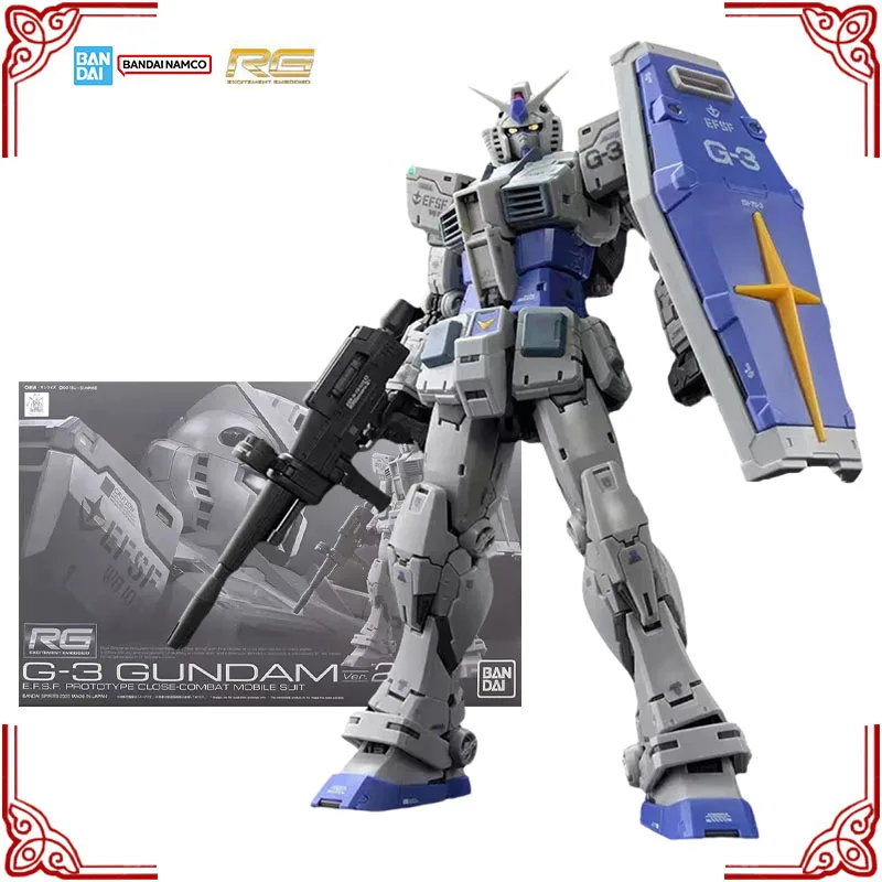 En Stock, Kit de modelo Bandai Gundam genuino RG G3 Gundam Ver 2,0, colección de figuras de acción de Anime, juguetes de modelos de ensamblaje, regalos de cumpleaños