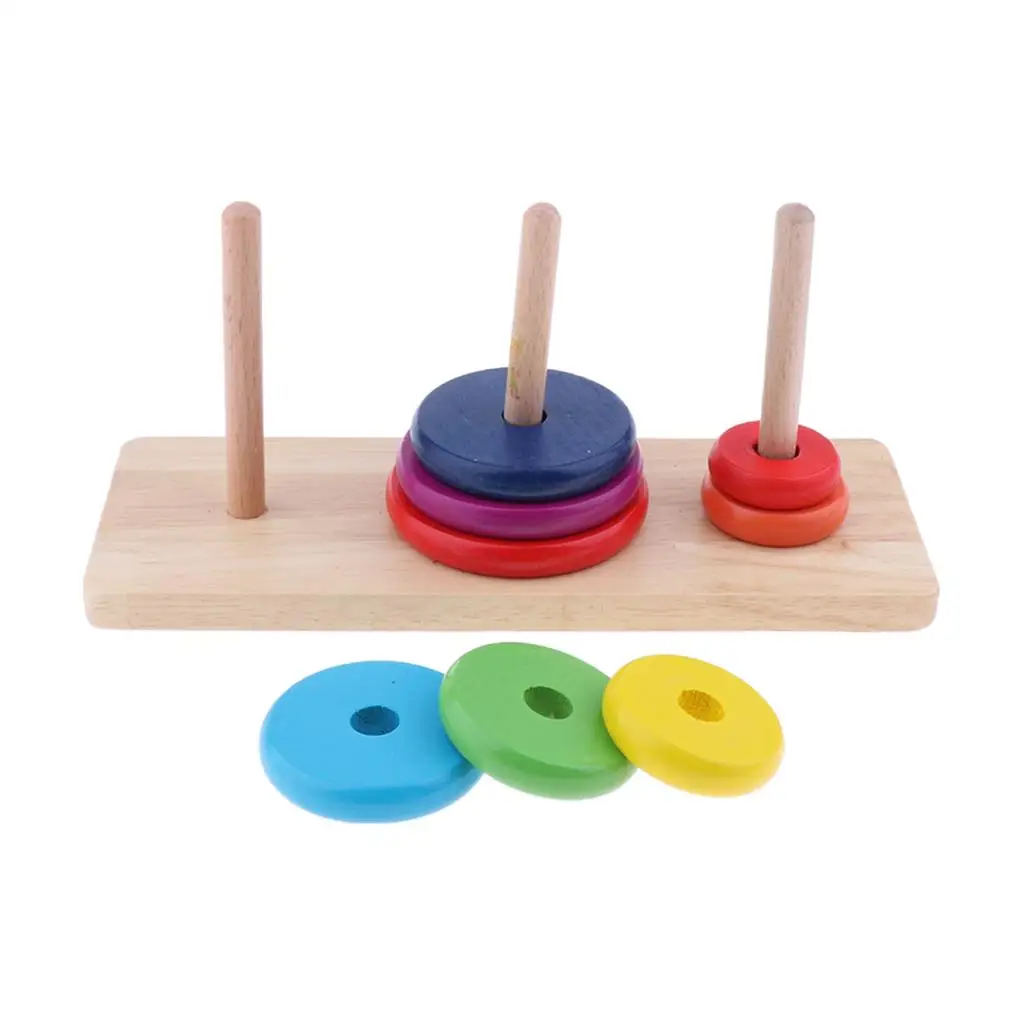 Farbringe Stapelspielzeug Holzspielzeug Kinder Frühpädagogisches Spiel Groß