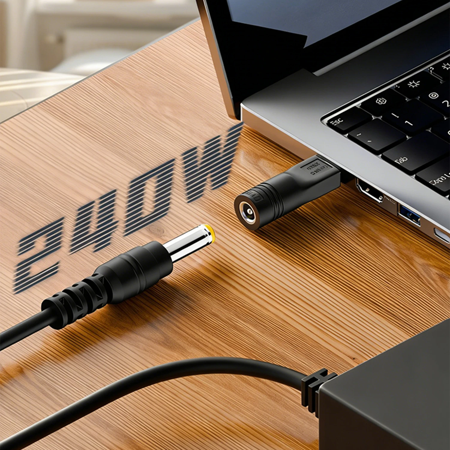 2pcs 240W DC Female to ASUS Square Tip Adapter Connector, 20V 12A Fast Charging Converter for ASUS ROG/ZenBook/ProArt Laptops