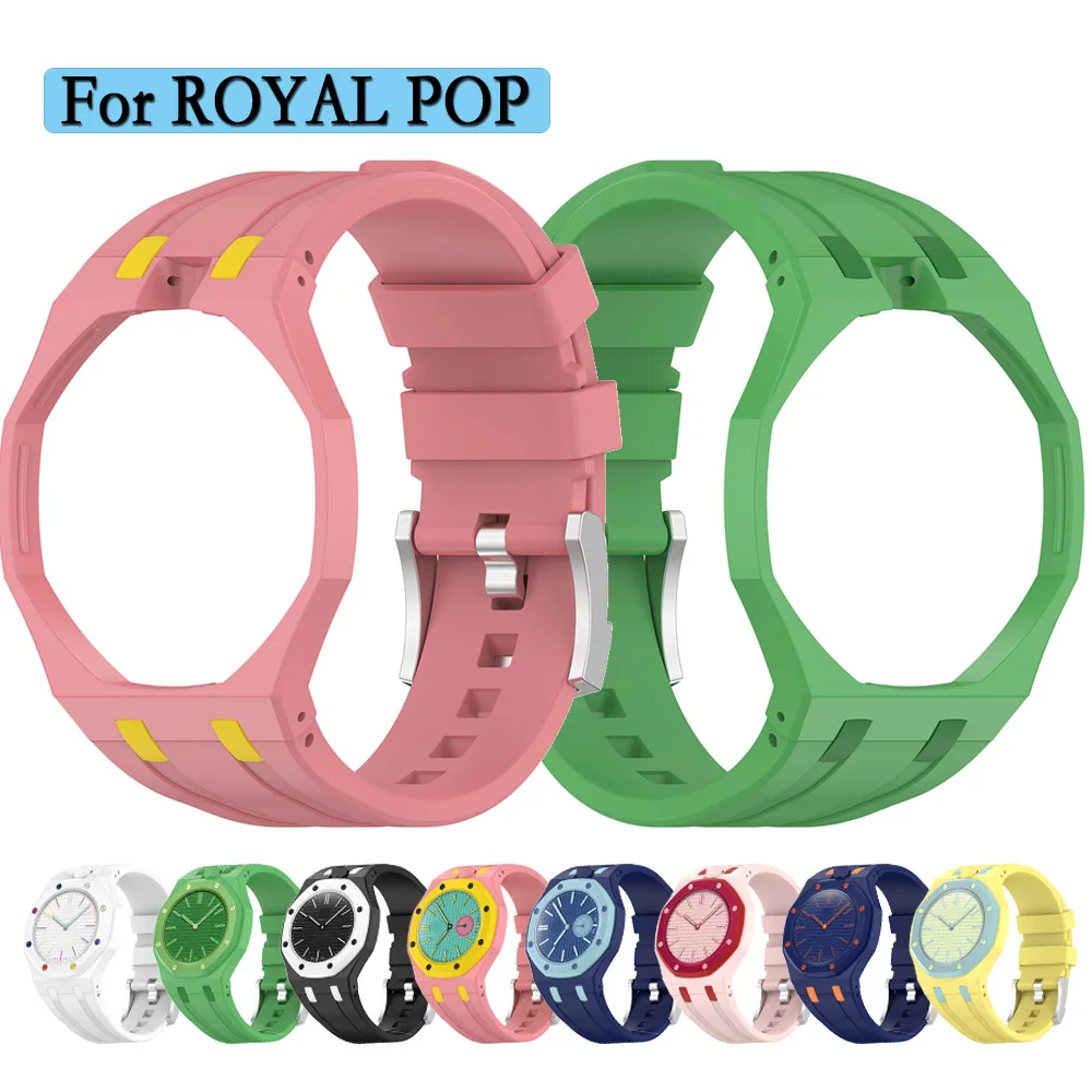 For ROYAL POP Pocket Watch Silicone Strap Integrated Wristband Bracelet Belt High-Quality And Durable Watch Accessories