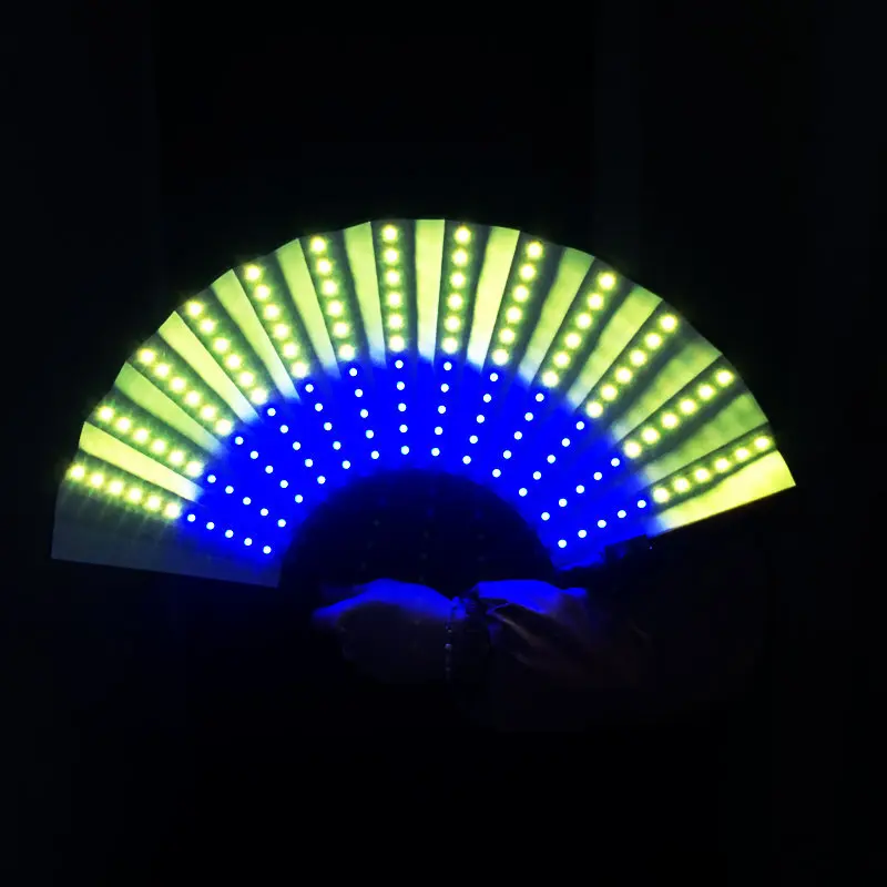 Glow Folding LED Fan Dancing Lights Fan Night Show DJ Fluorescent Bar Night Club Party Gifts Home Decor Color Changing Fan