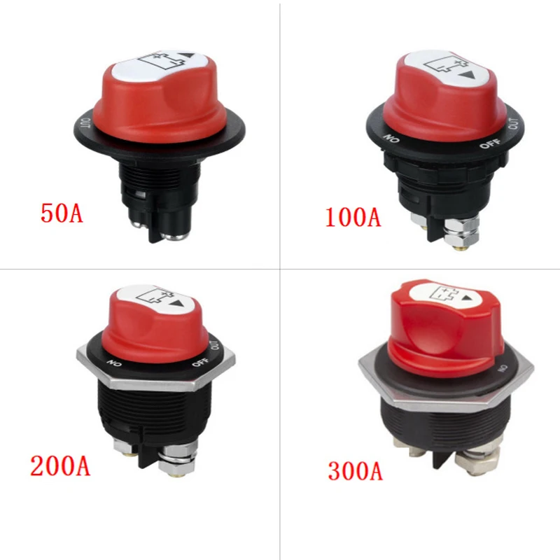 DC 12V 50A 100A 200A 300A Car Rally Battery Switch Disconnector Power Isolator Cut Off Switch Kit For Truck Car Motorcycle Boat