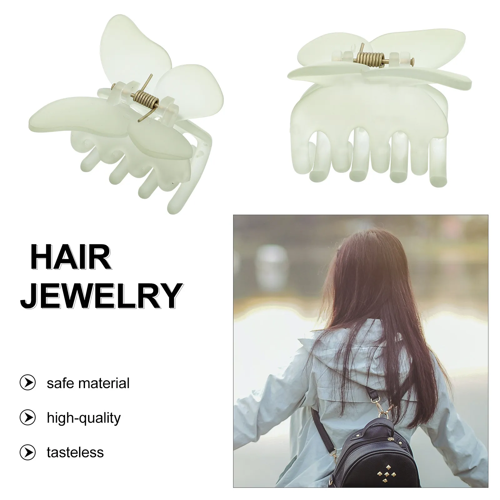 

Premium Matte Hair Jaw Clip Unique Butterfly Shape Strong Hold Hair Catch Barrettes for Women Party Wedding Daily Use