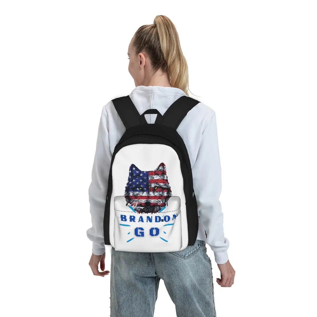 Lets Go Brandon-Sudadera para niños y niñas, mochilas con estampado del despertar Patriot, mochilas escolares, bolso de hombro para ordenador portátil