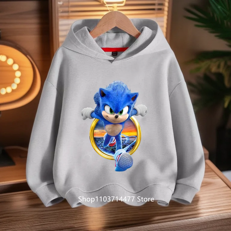 مليئة بالتبريد العصري! سترة بغطاء للرأس للأطفال مطبوعة ديناميكية سونيك، دع الأطفال أن تصبحًا حيويًا في الشارع لطيفًا ورائعًا #4