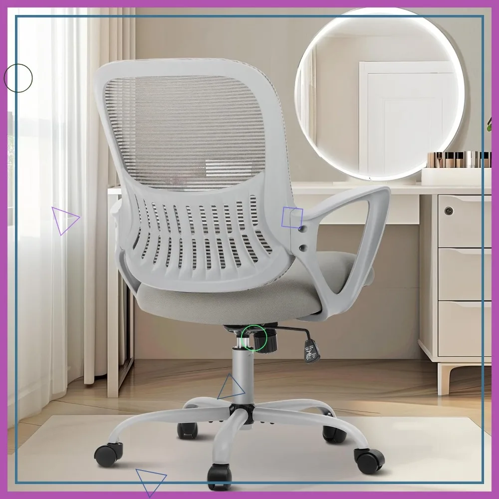 Ergonomic Mesh Office Chair with Lumbar Support, Adjustable Height and Swivel for Home Study