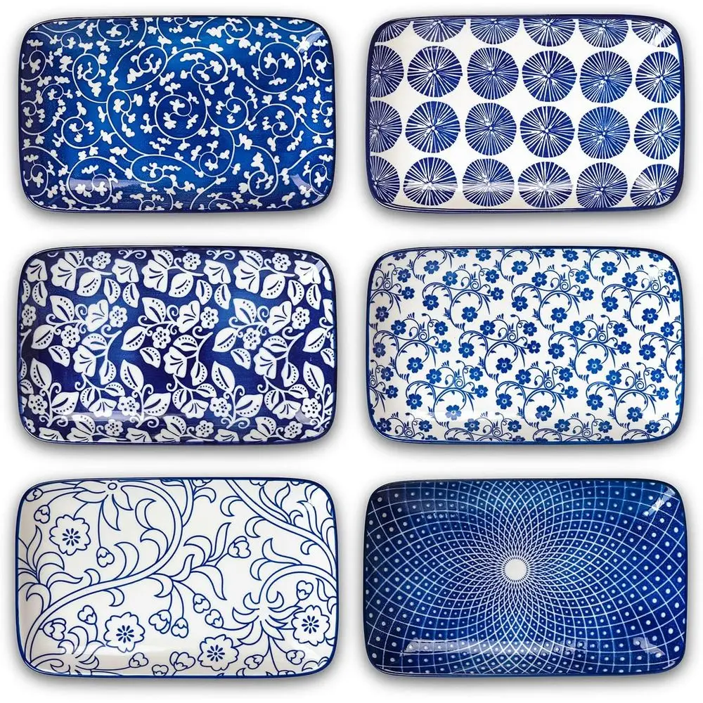 

Ceramic 8 inch Rectangular Salad Plates, Dinner Plates, Pasta Dessert Plates for Appetizer, Sushi, Fruit - Microwave/oven/Dishwa