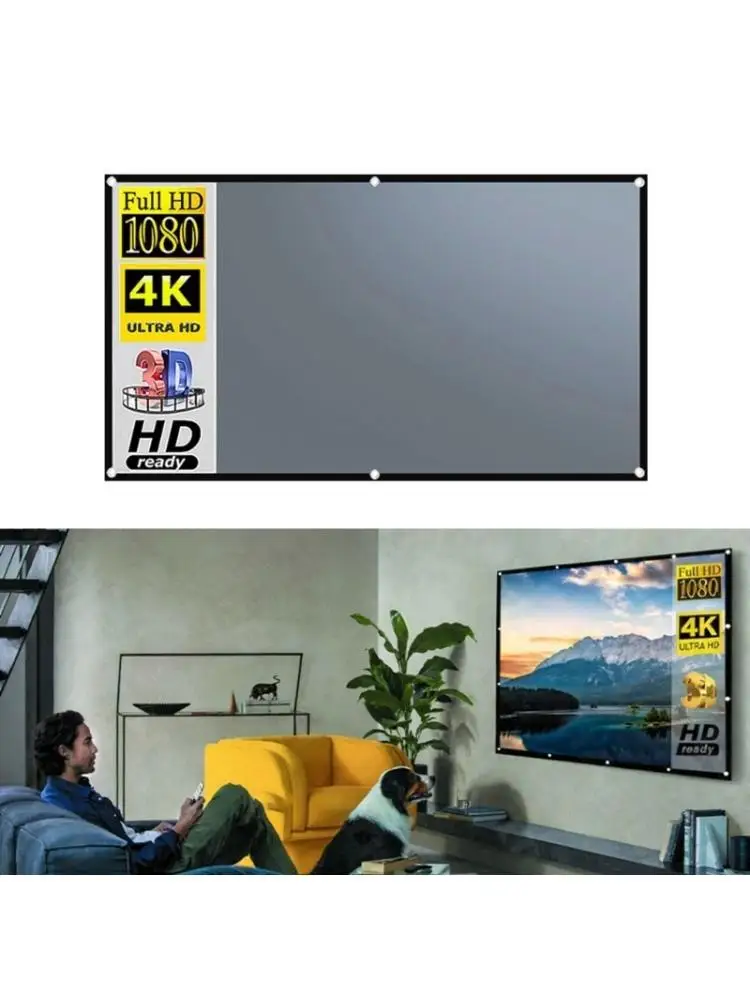 

31BA Light Resistant Projection Screen Rustproof Metal Frame Easy Storage Design