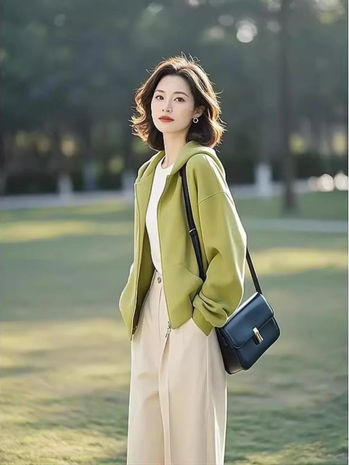 سترة Enn Cardigan ort Jaet للسيدات الكورية Sle Spring Lazy Faion للتخسيس بطول الكتف