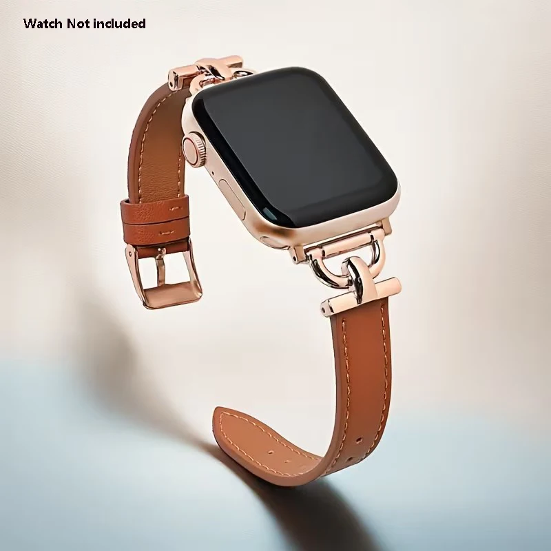 Female slim fit soft synthetic leather watch strap for casual use, suitable for Apple Watch accessories
