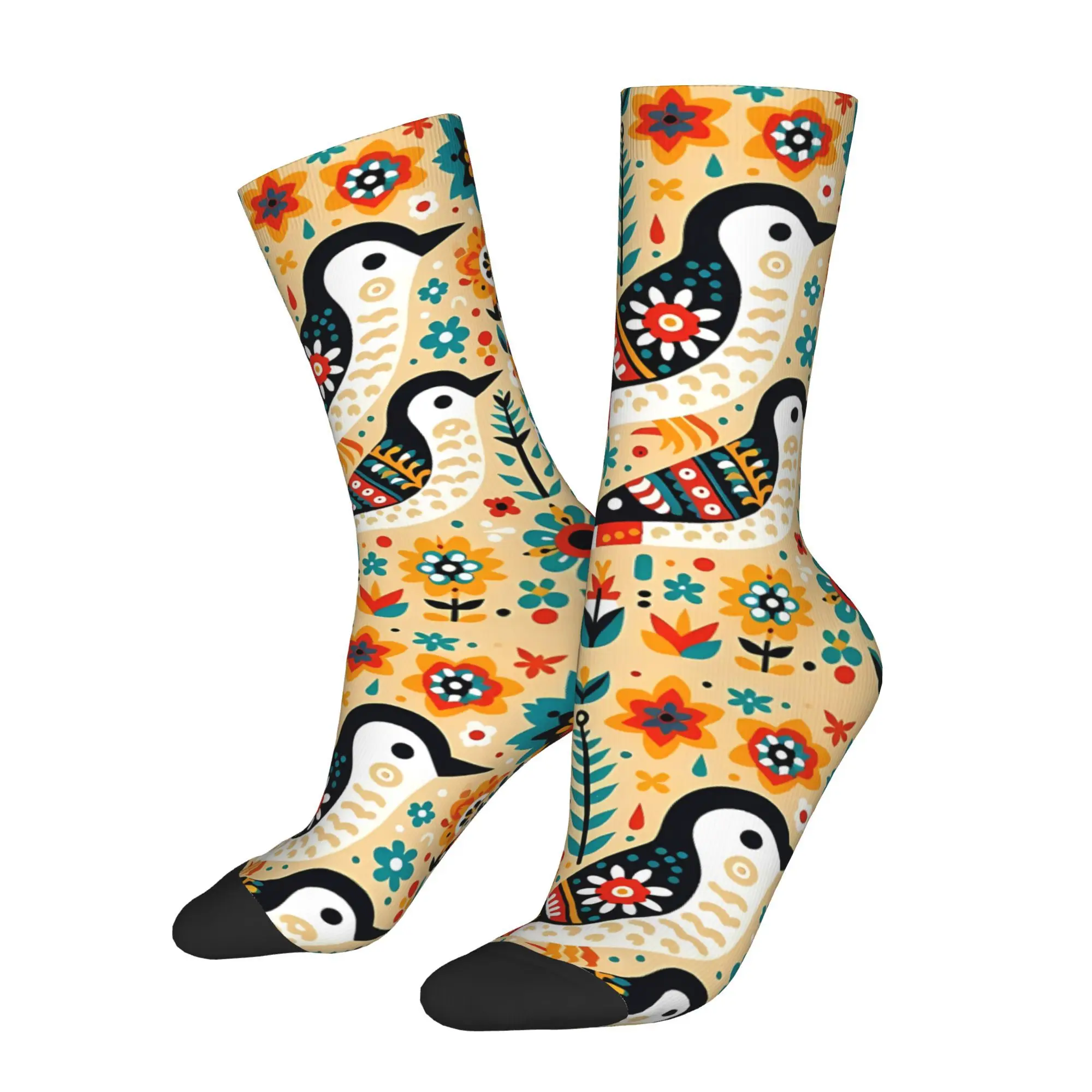 

Flowers And Bird Socks Male Mens Women Summer Stockings Hip Hop