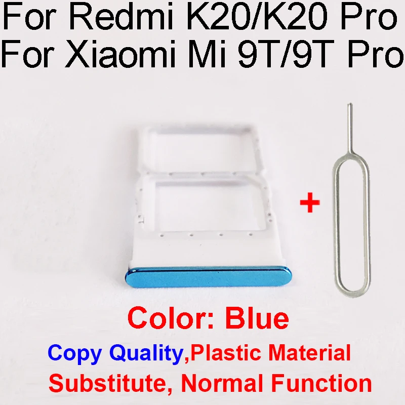 Memory & SIM Card Tray Holder For Xiaomi Redmi Mi 9T K20 K20 Pro Sim &   Card Reader Slot Replacement Repair Parts