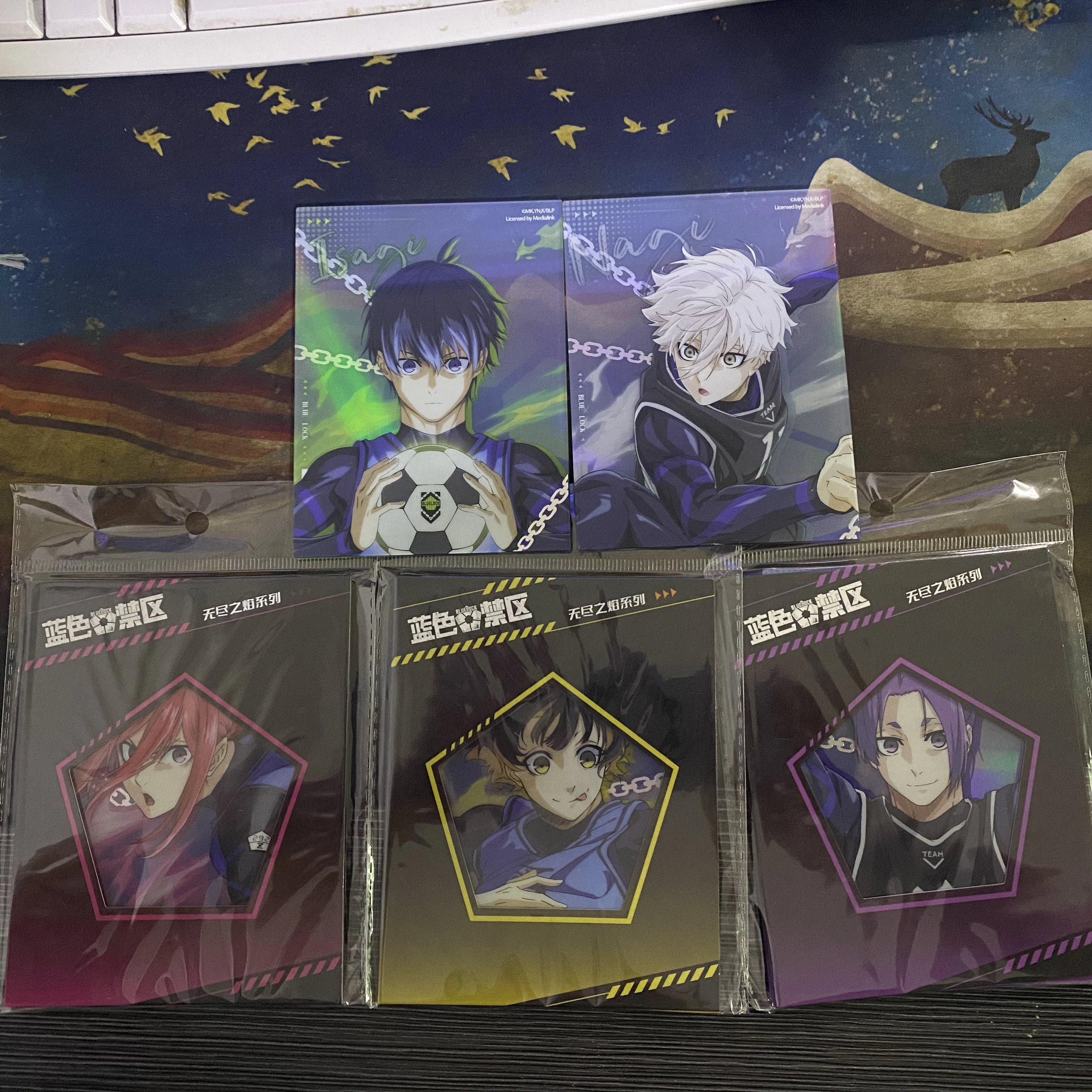 BLUE LOCK Isagi Yoichi Mikage Bachira Meguru Nagi China Official Authorization Endless Flame Series Group Photo Transparent Card