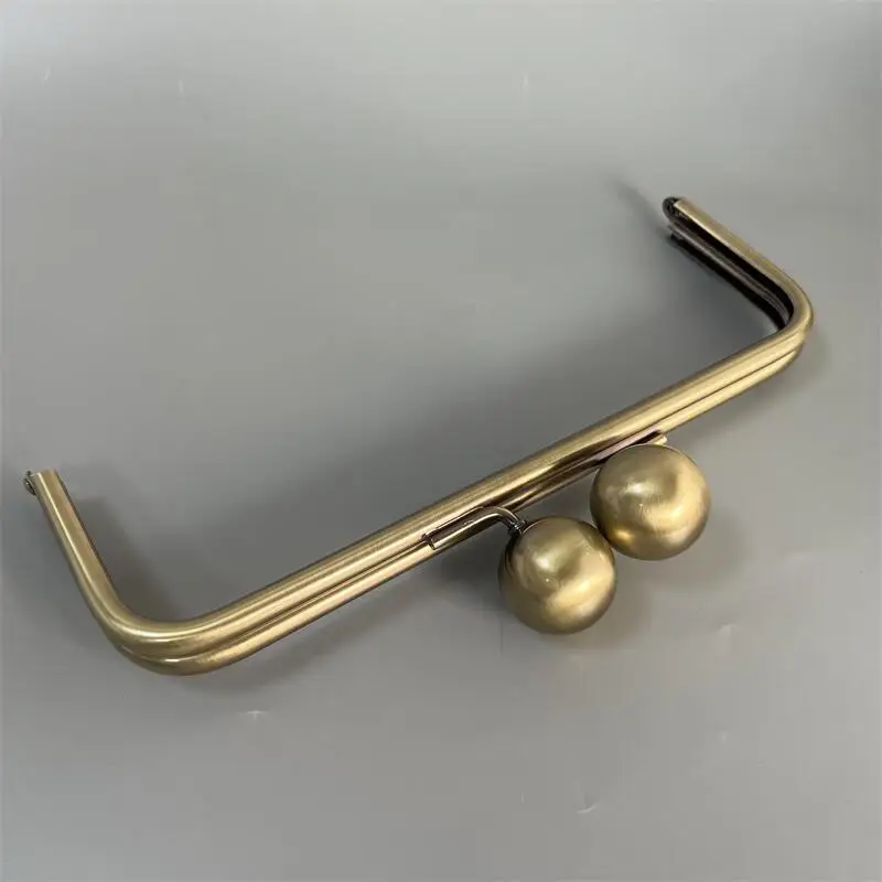 24 Cm Antique Brass Color Bag Purse Frame Big Ball Lock Colorful Resin Head Women Clutch Frames Obag Accessories High Quality