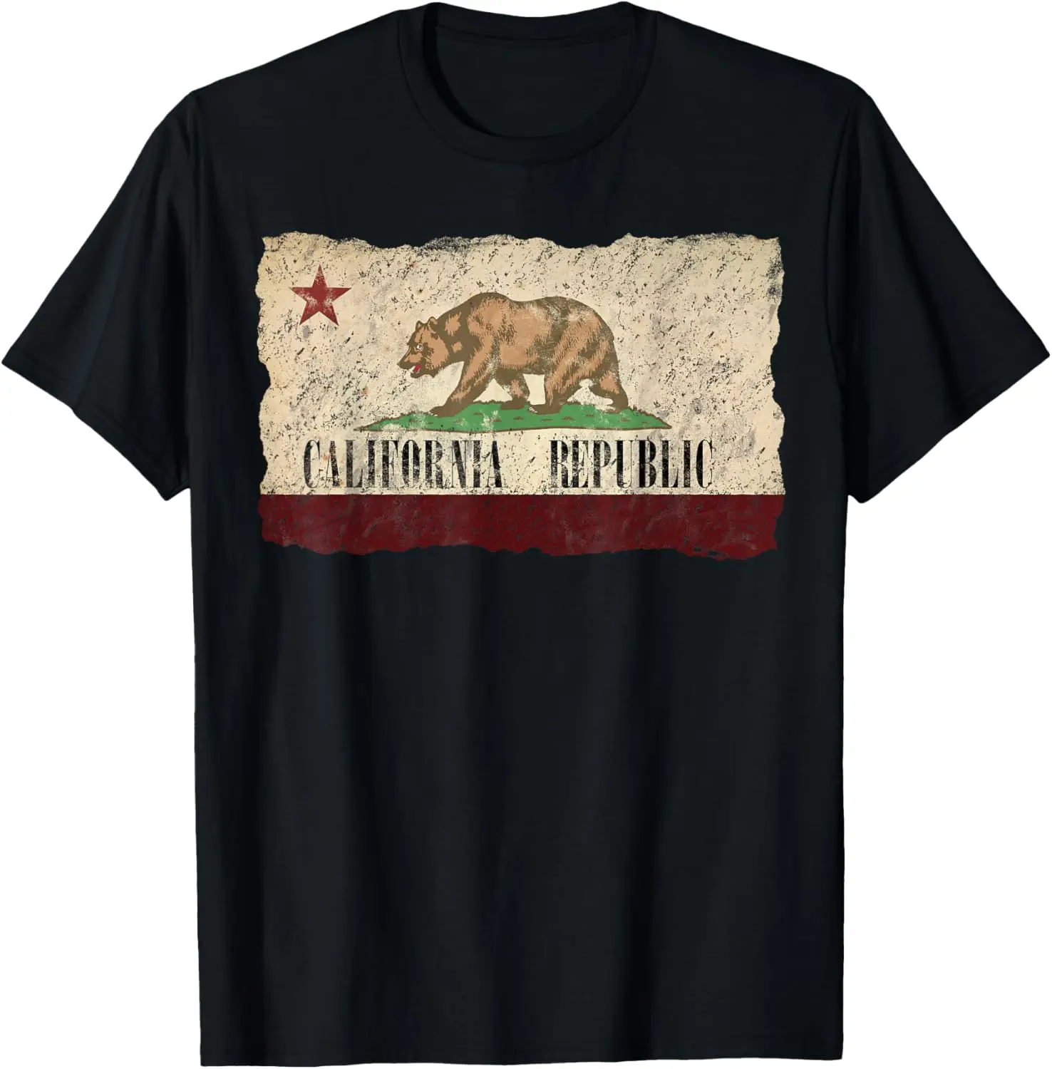 Republic of California Vintage Flag Shirt Cali Bear Star Tee