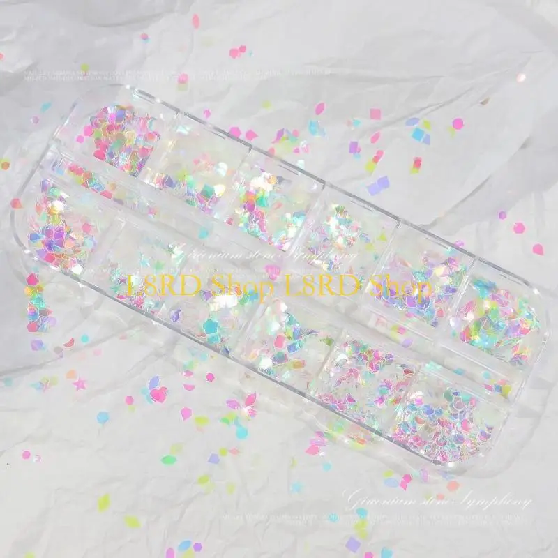 L8rd Art Glitzers Maniküre Nagelkunst Dekorationen Meerjungfrau Glitter Art Pailletten funkeln