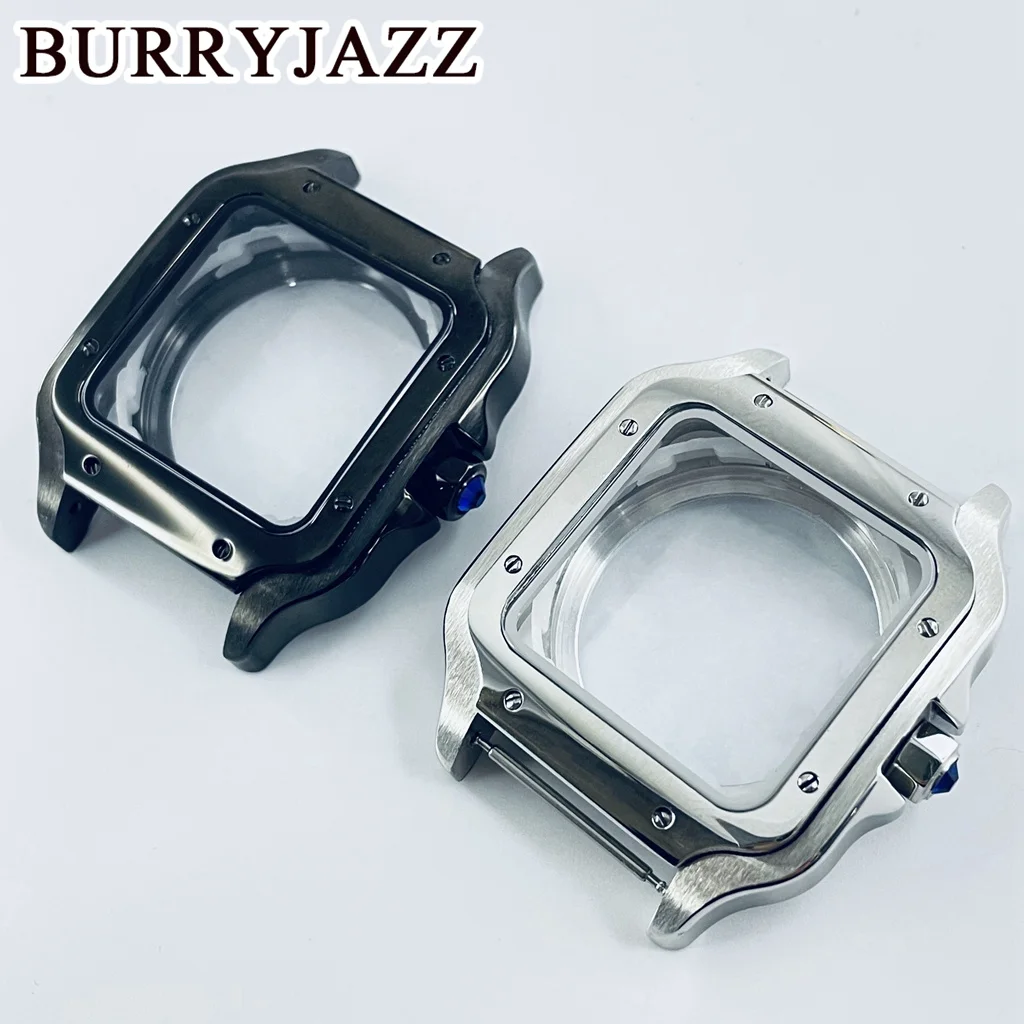 BURRYJAZZ Square Watch Case 38mm for  NH35 NH36 Movements AutomaticCase Set 316L Steel Watch Repair and Modification Parts Watch