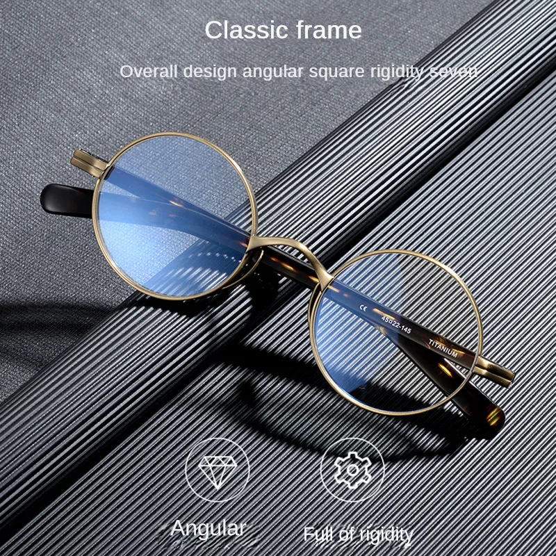 Japanese Handmade Pure Titanium Eyeglasses Frame Men Women Designer Handmade Height Number Prescription Myopia Glasses Frame