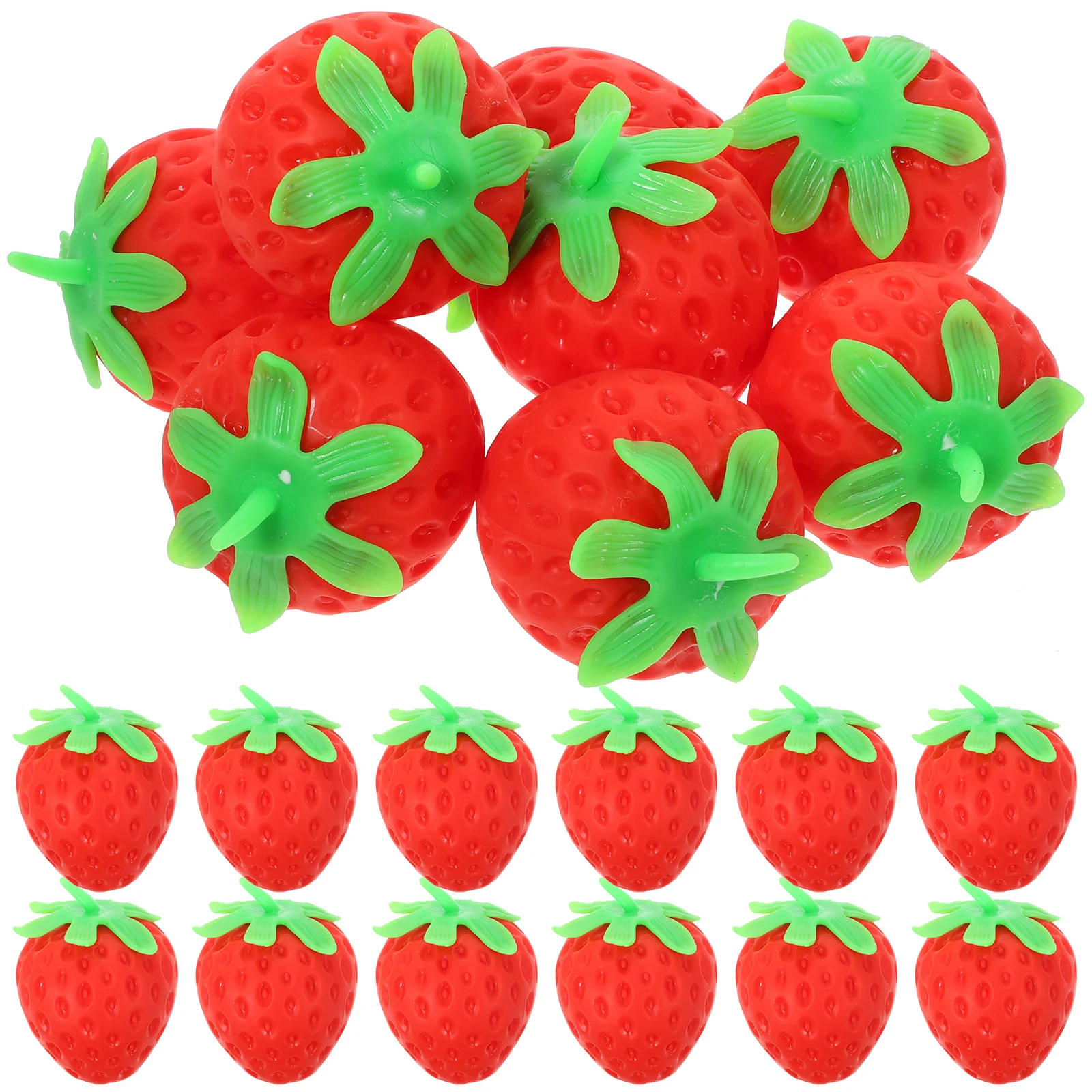 

20 Pcs Fruit Toys Stretchy Fruits Elastic Decompression Squeeze Strawberry Hand Household Office