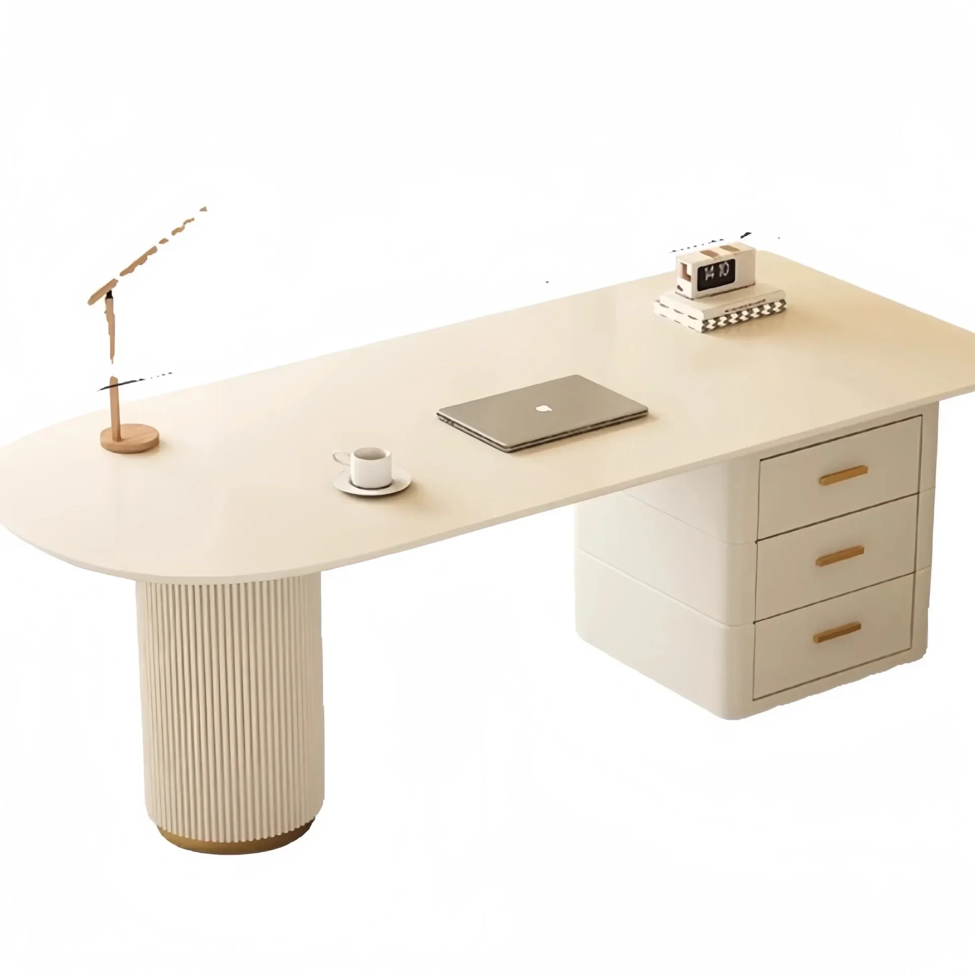 YY- Modern minimalist sintered stone computer desk - ideal for home, beauty salons, consultation rooms, and executive offices
