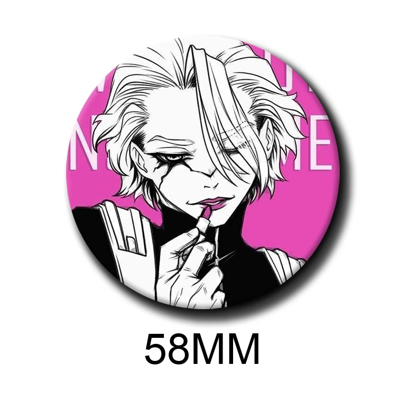 Xeno,Stanley Snyder Cartoon Character Pins Round Snap-in Brooches for Backpack Accessories Anime Collection Badge Bag Decoration