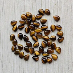 Fashion good quality natural tiger eye stone drop CABOCHON 6x8mm beads for jewelry making 50pcs/lot Wholesale free shipping