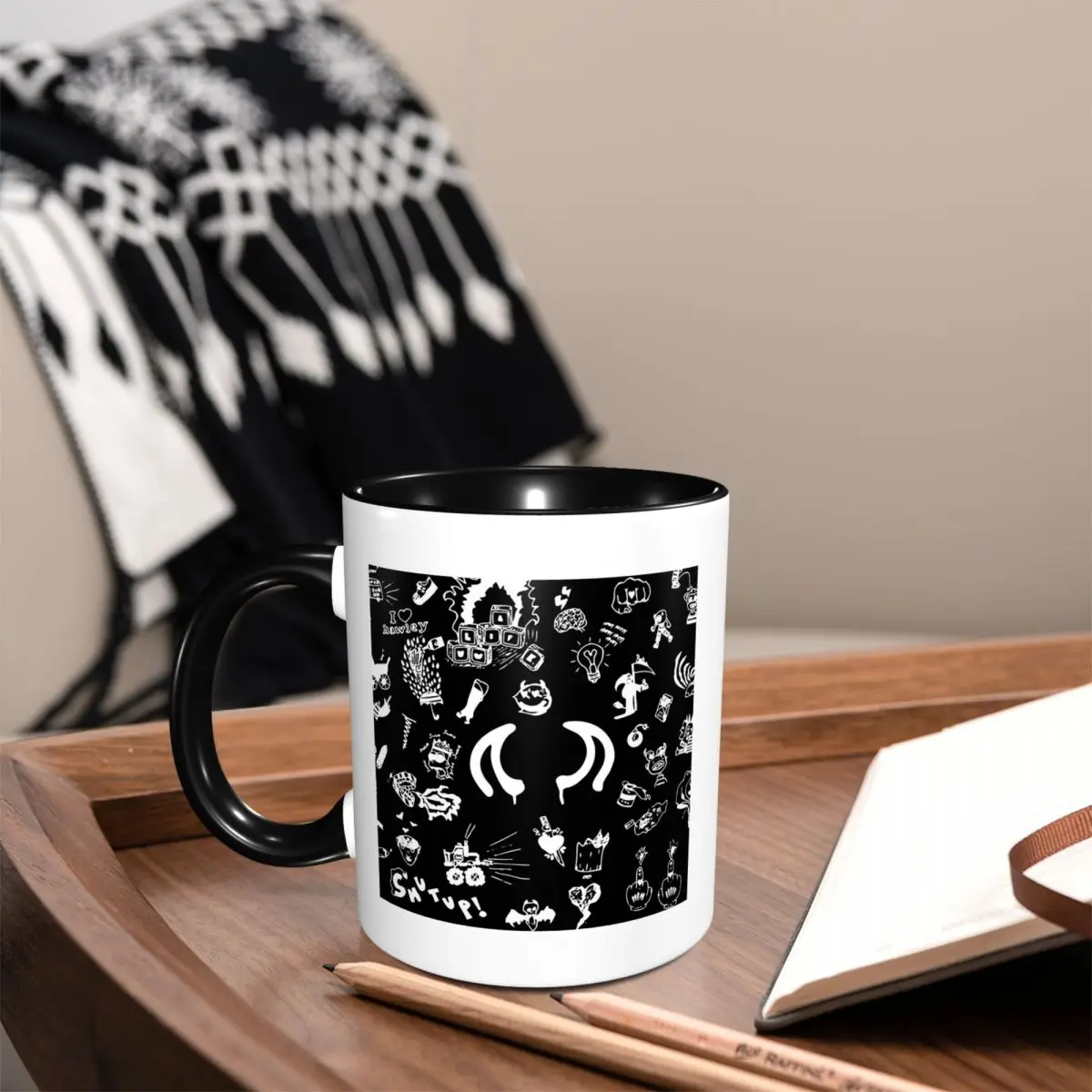 Yungblud Drawings Tattoo Sheet Mug Funny Ceramic Coffee Cups Tea Mugs Milk Cup Drinkware Gifts for Friends