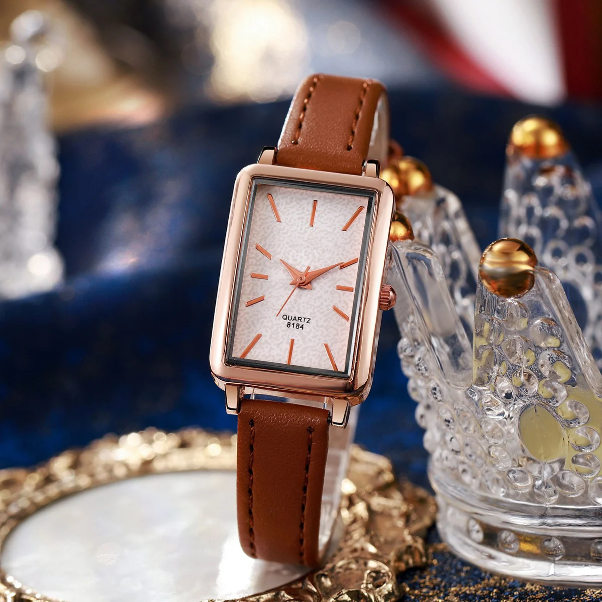 Women's Watch 2025 New Rectangular Style Retro Simple Style Large Dial Customizable