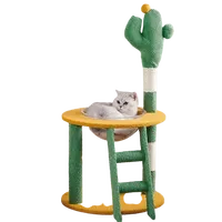 Bed Scratching Post Cat Villa Tower House Sisal Interactive Toy Cat Climbing Tree Shelf Cactus Pet Toys