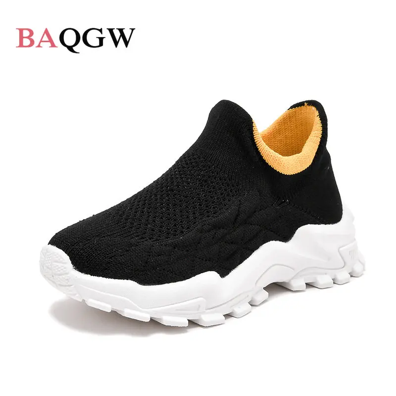 Kids Shoes Non-slip Knit Stretchy Baby Sneaker Casual Flat Lightweight Sneakers Shoes Children Girls Boy Sports Shoes Size 26-37