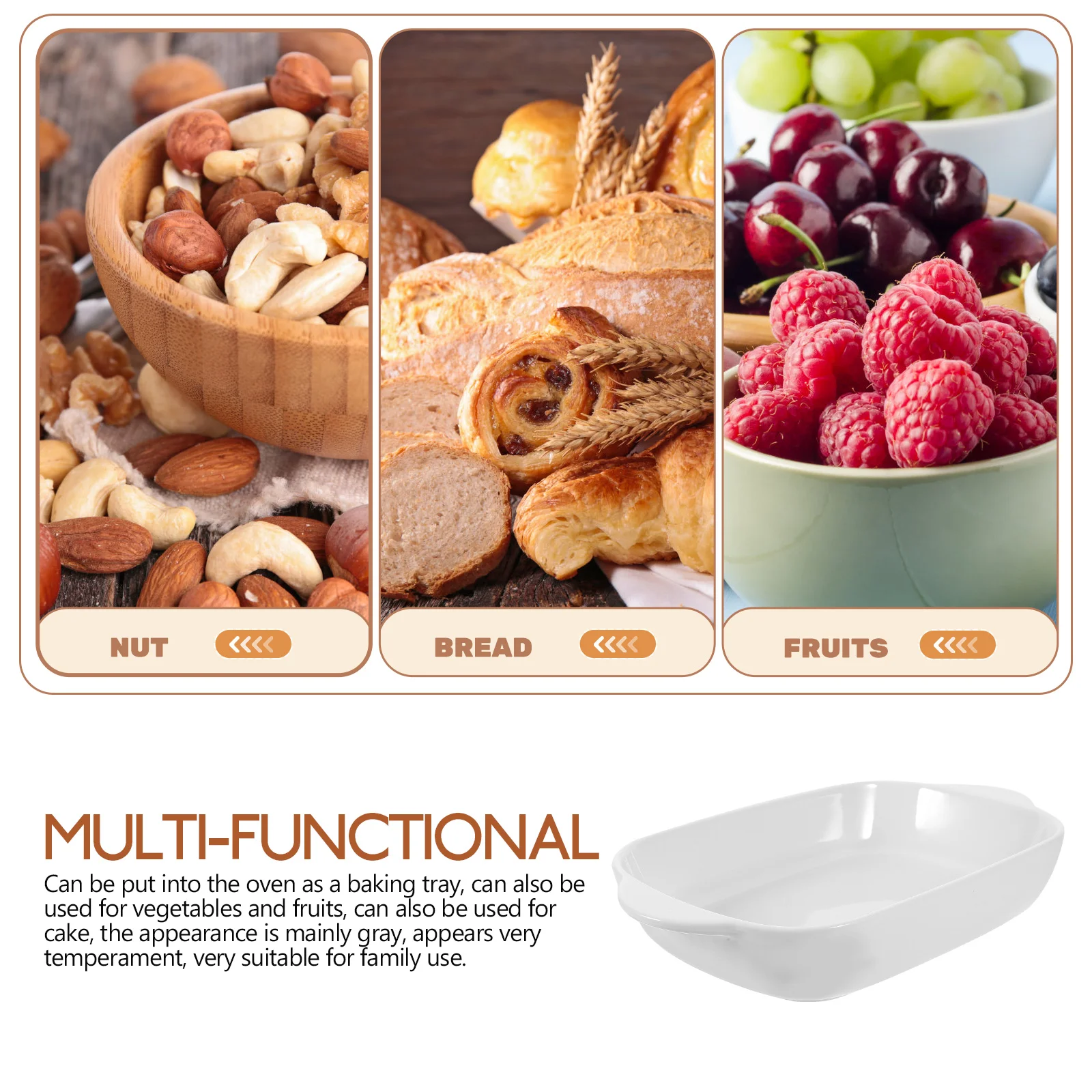 

1 шт. керамический противень с двойным ухом, серый ретро-стиль, безопасный для духовки, салат, фруктовая рисовая тарелка, тарелка для торта, противень, миска для западной еды