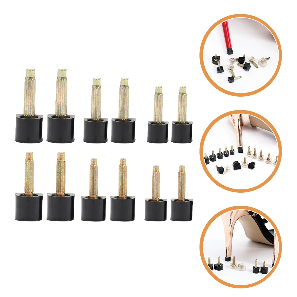 6 Pairs High Heel Studs Heels Tips Replacement Protectors Shoe Soles Tool Tpu Spike for Women Women's Repair